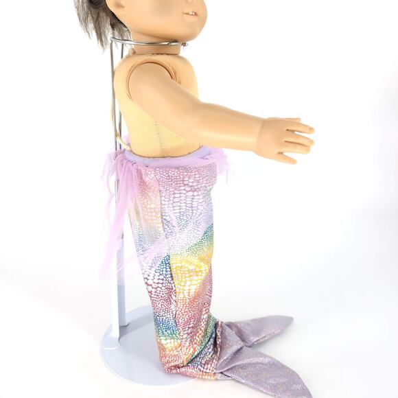 Unbranded Lilac, Blue, Green, Yellow, Red Silver Mermaid Tail for 18" Dolls -GUC - Picture 2 of 12